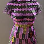 Shine, 2022. 
clay, found mannequin, acrylic gouache, laser cut mylar