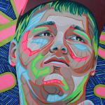 Robert Detail
2013
acrylic, acrylic gouache, flash, and enamel
6'8"x3'