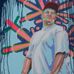 Robert Detail
2013
acrylic, acrylic gouache, flash, and enamel
6'8"x3'