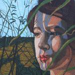 Breathe Ophelia Detail
2013
acrylic and acrylic gouache
6'8"x2'6"