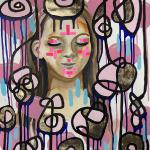 Be Still, 2022.
watercolor, acrylic gouache, gold leaf