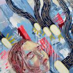 Exit Wounds, detail 2022.
Spray paint, acrylic, acrylic gouache